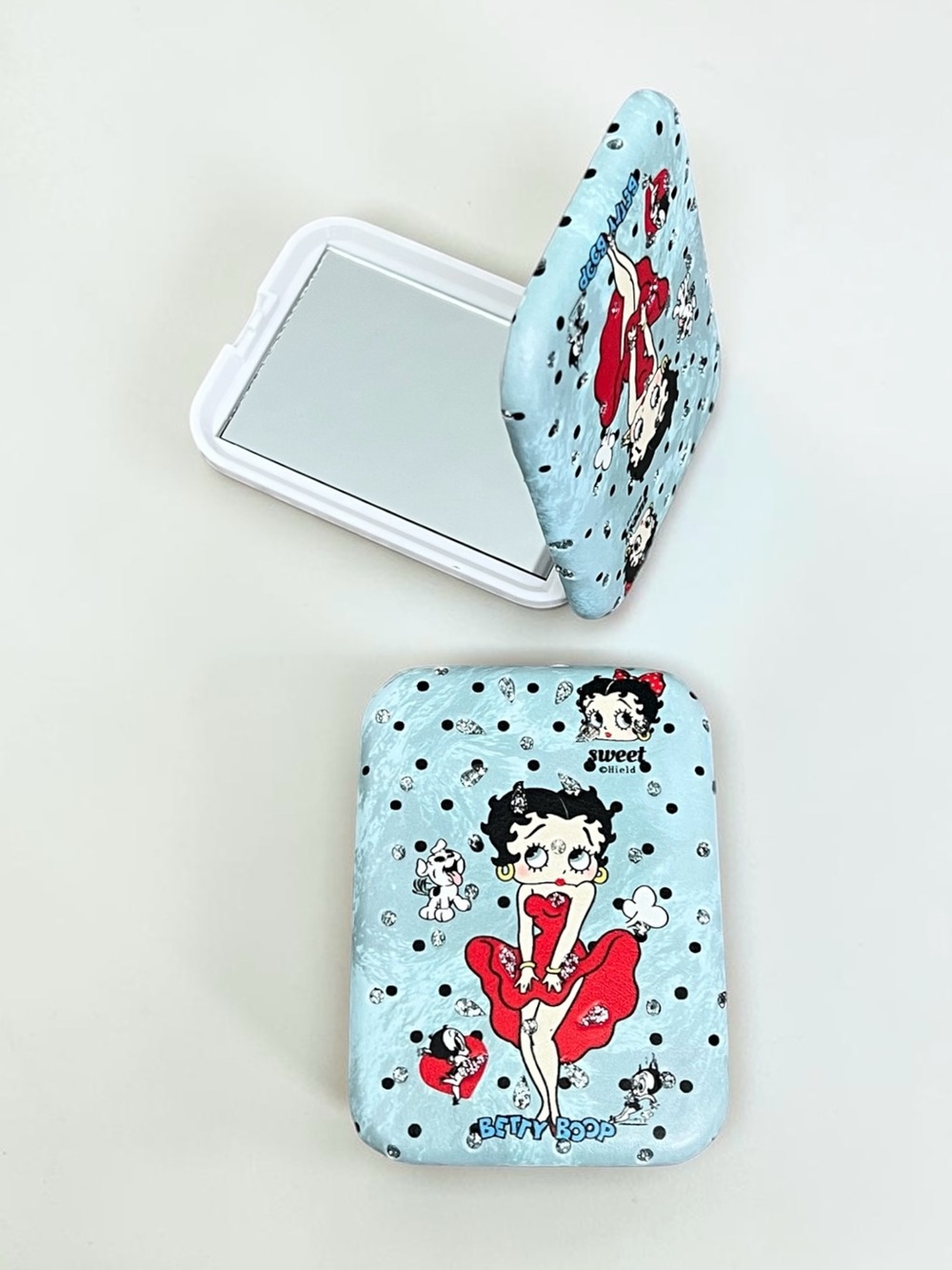 Light Blue Betty Boop Portable Compact Mirror